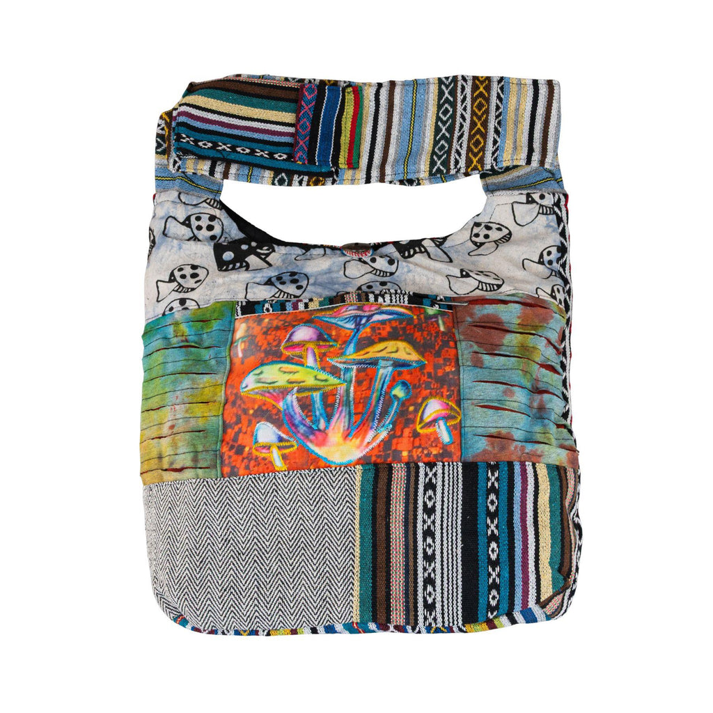 ThreadHeads Mushroom Razer-Cut Patchwork Sling Bag
