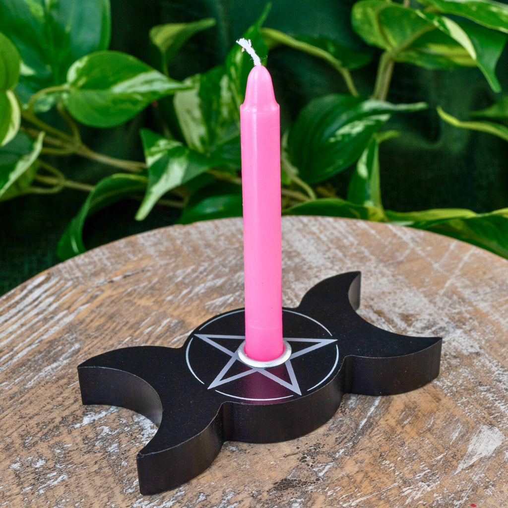 Triple Moon Spell Candle Holder
