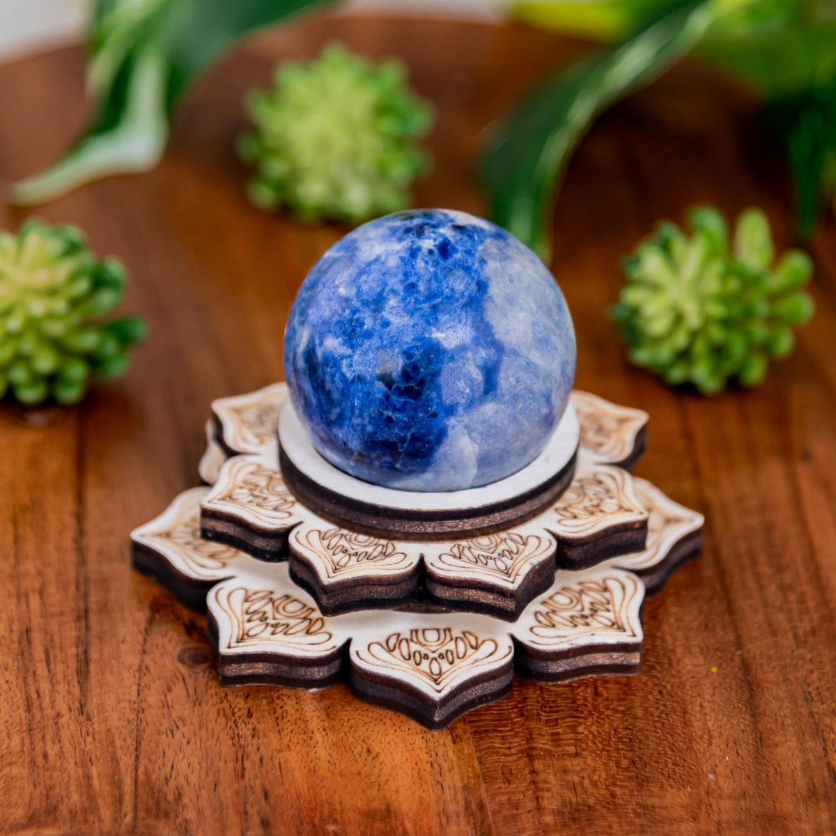 Wooden Crystal Sphere Holder
