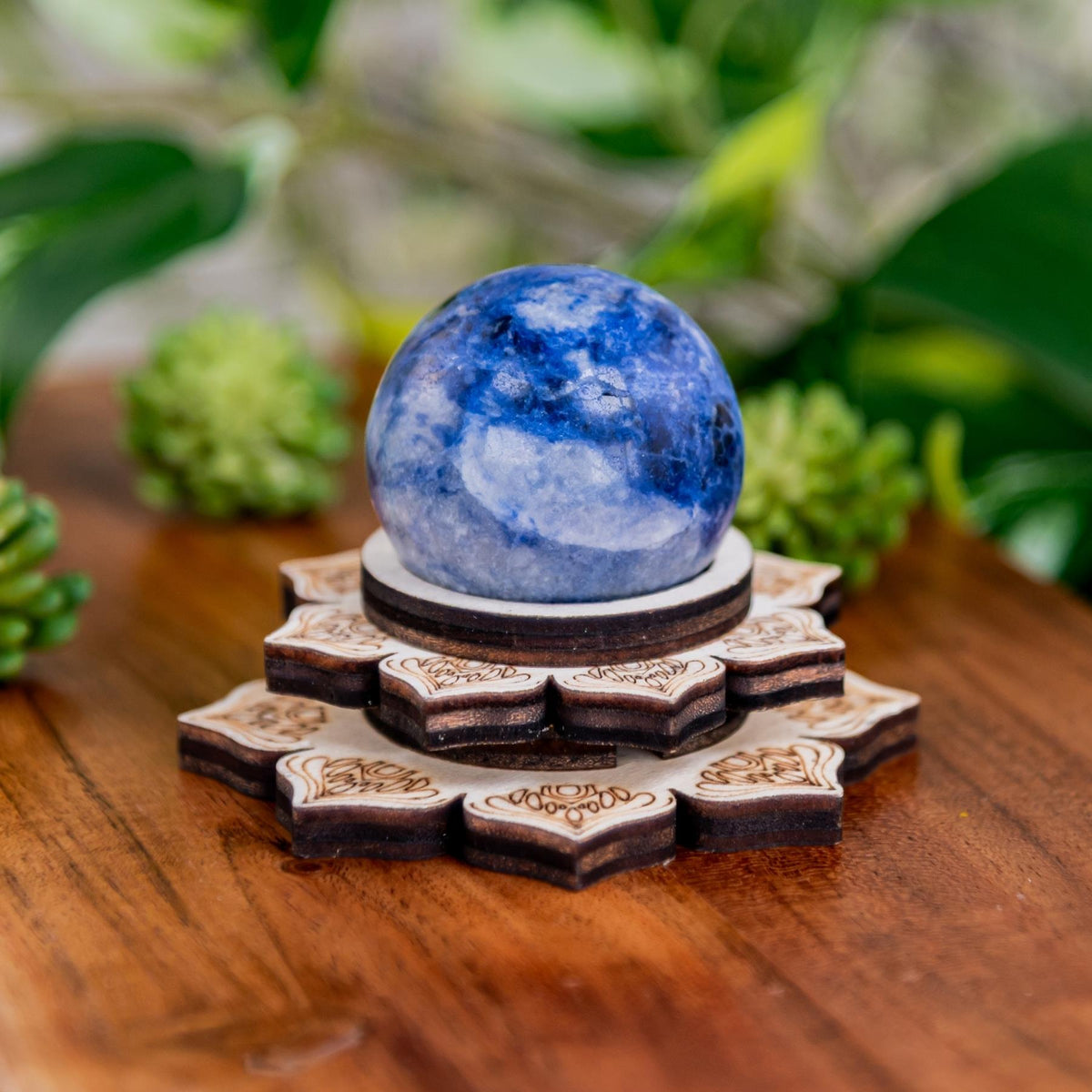Wooden Crystal Sphere Holder