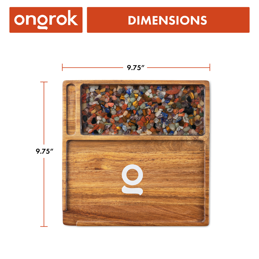 Ongrok - Premium Natural Acacia Wood Tray | 9.5" x 9.5"