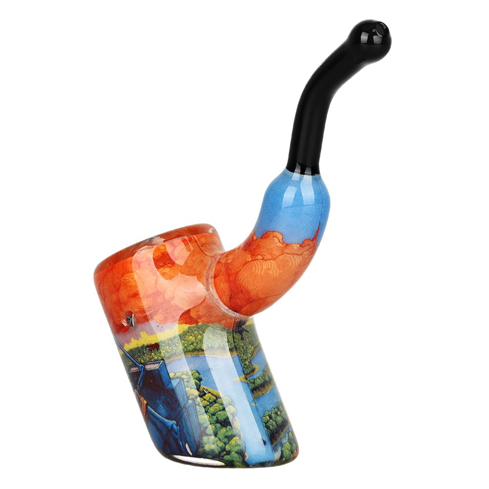 Pulsar ~ Grateful Dead x Pulsar Inside Print Bent Sherlock Pipe | 4"