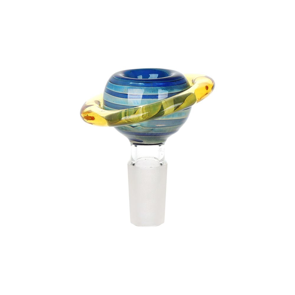 Pulsar ~ Rings of Saturn Bubble Base Glass Water Pipe - 12.75" / 14mm F