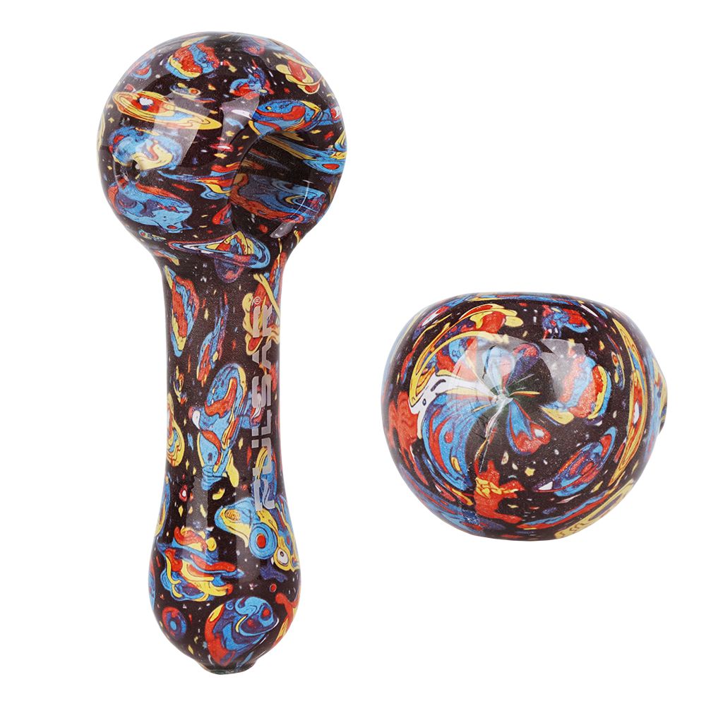 Pulsar ~ Inside Print Glass Spoon Pipe | 5"