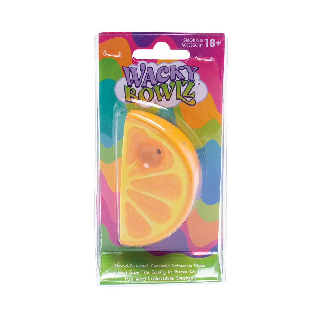 WACKY BOWLZ ~ ORANGE SLICE CERAMIC HAND PIPE