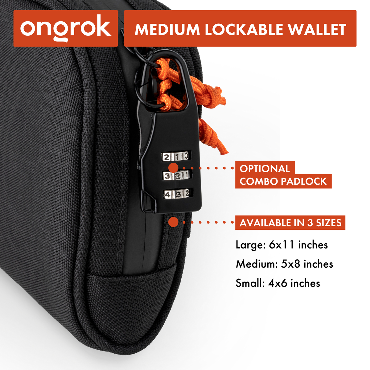 Ongrok - Carbon-lined Wallets with Combination Lock V 2.0 | 3" Sizes (Small, Medium, Large)