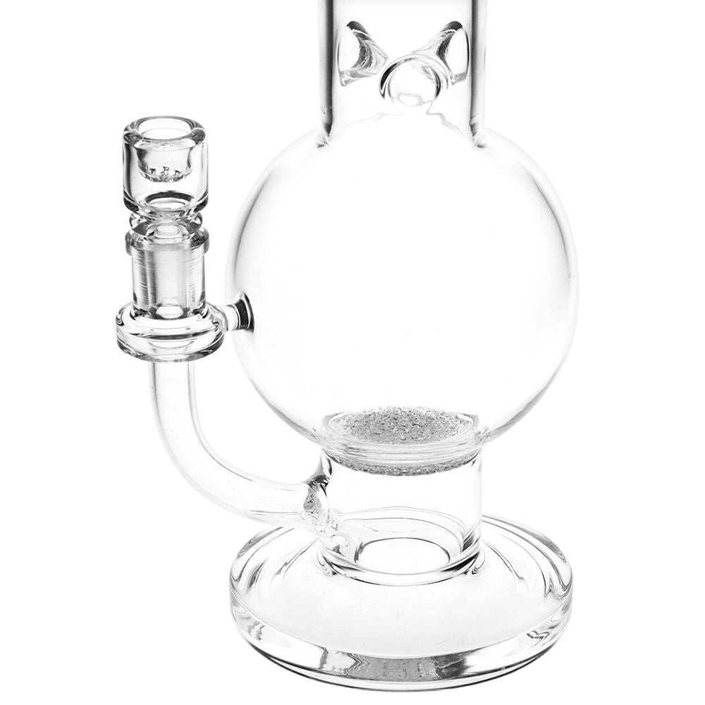 Pulsar ~ Round Ball Glass Water Pipe - 12" / 14mm F / Clear