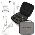 Pulsar ~ Slant Neck Beaker Glass Water Pipe Zippered Case Travel Kit - 7" / Clear