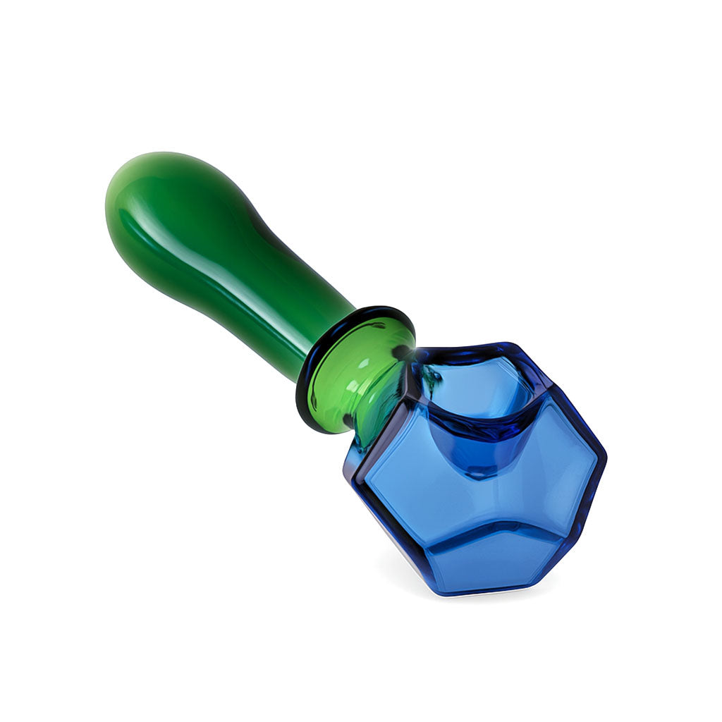 Honeybee Herb ~ GLASS HAND PIPE WITH PENTAGONAL DESIGN