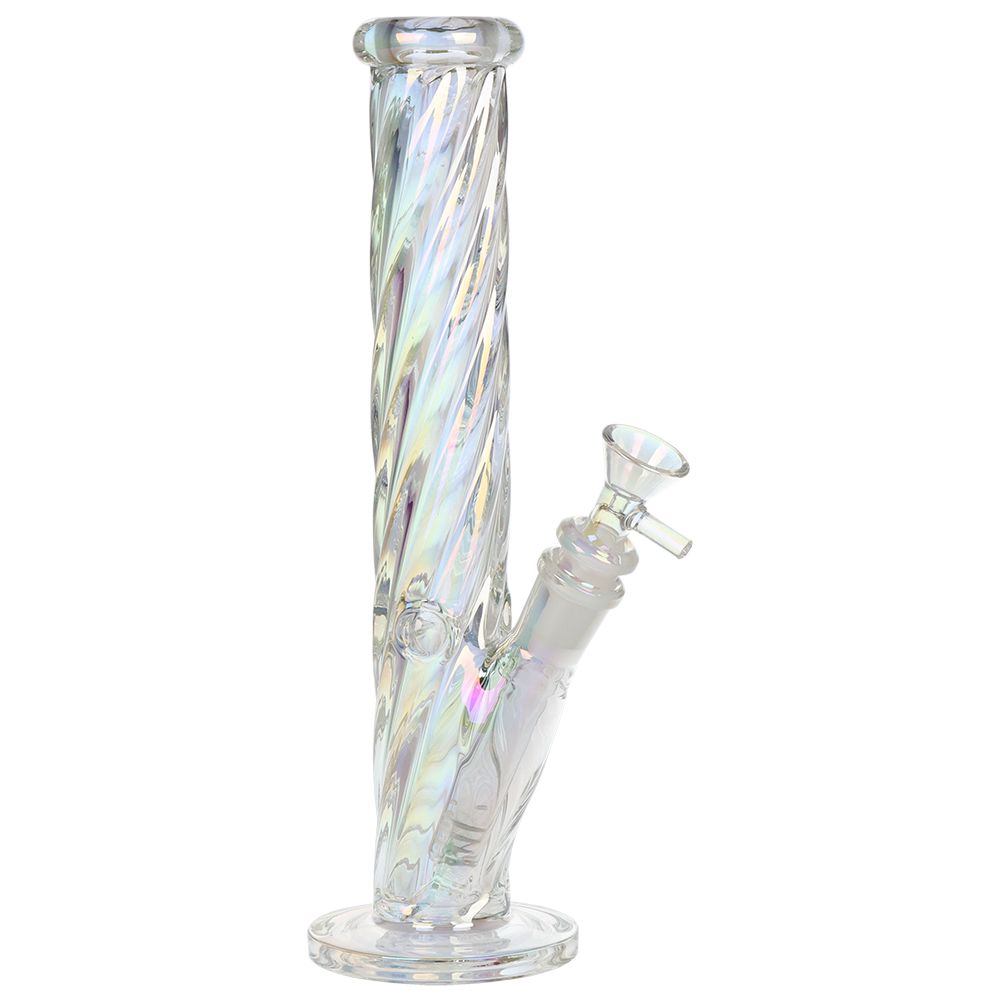 SeshGear ~ Twist Straight Tube Glass Water Pipe - 13.75" / 14mm F