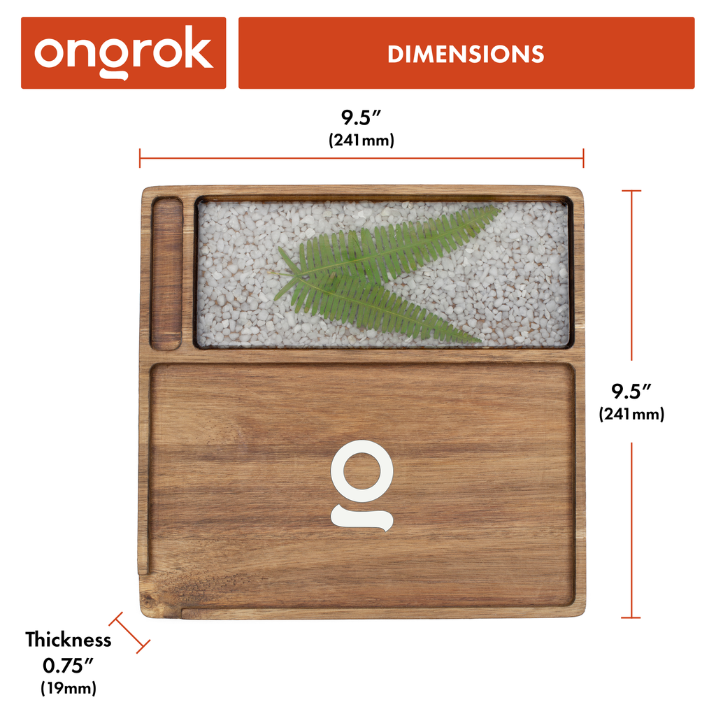 Ongrok - Premium Natural Acacia Wood Tray | 9.5" x 9.5"