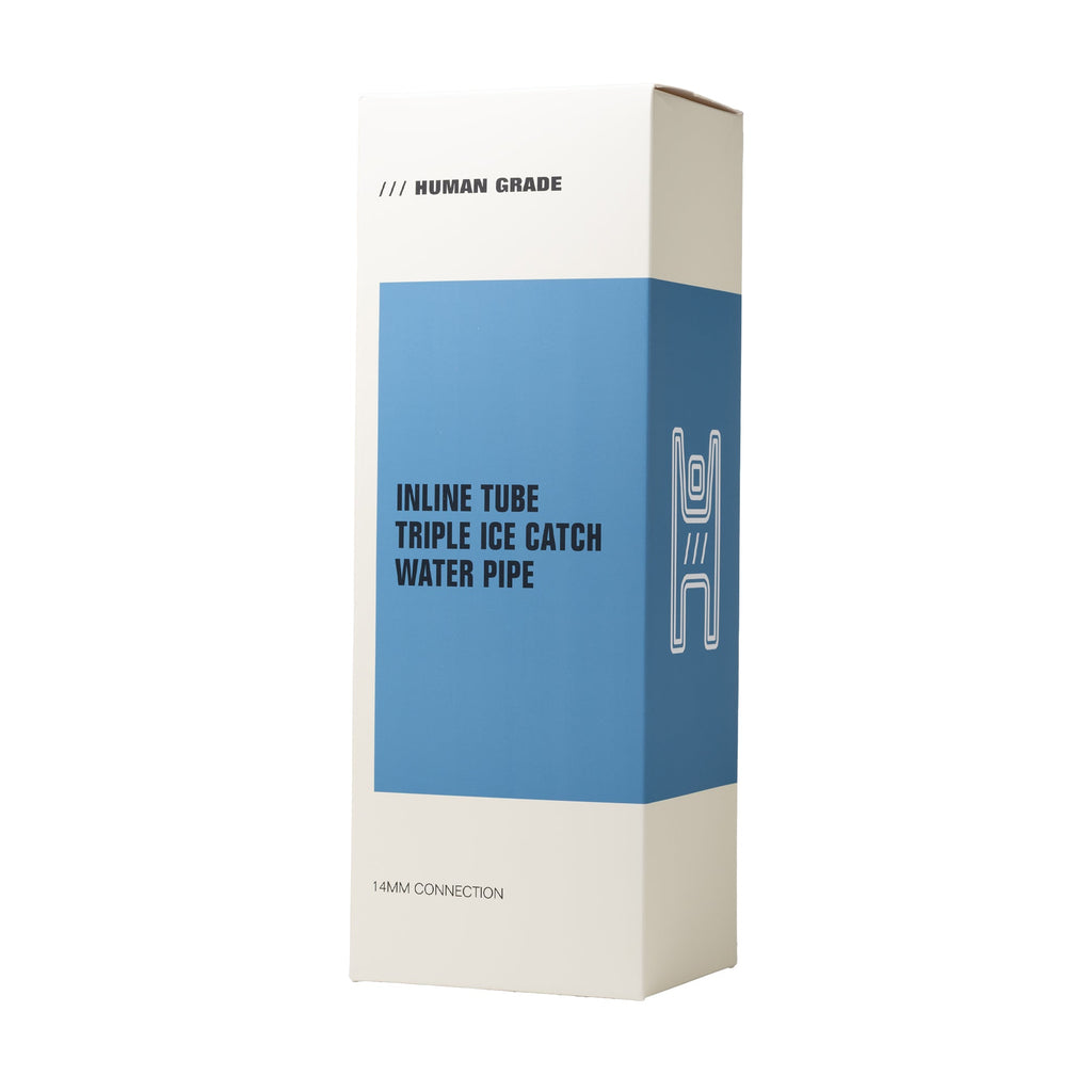 Human Grade - Inline Tube Triple Ice Catch Glass Water Pipe