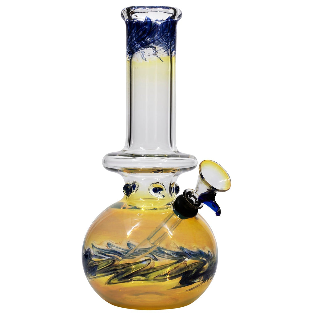 LA Pipes - Time Traveler Silver Fumed Pull-Stem Bubble Bong 8"