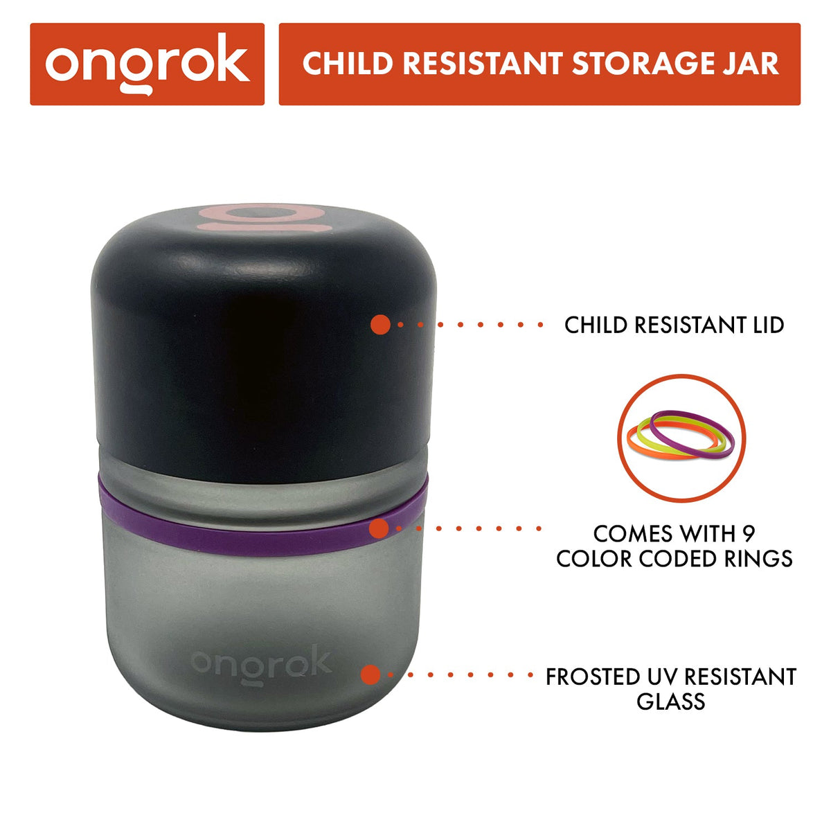 Ongrok - 80ml Child Resistant Jar | 6 Pack