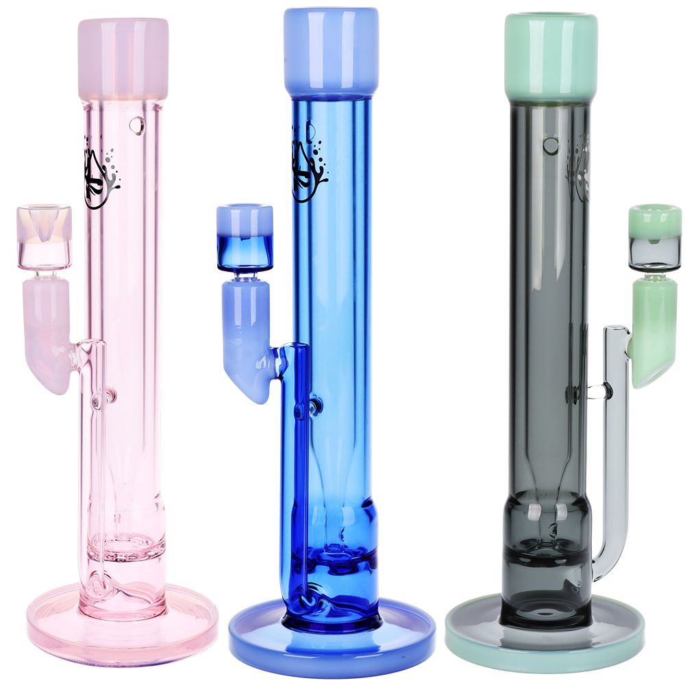 Pulsar ~ Transporter Kicked Straight Tube Glass Water Pipe | 14" | 14mm F