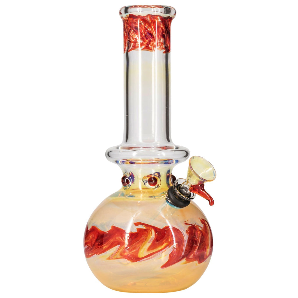 LA Pipes - Time Traveler Silver Fumed Pull-Stem Bubble Bong 8"