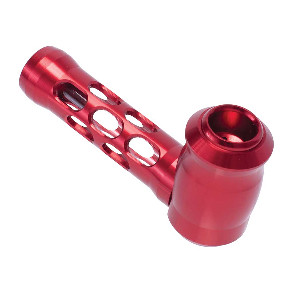 Honeybee Herb ~ ALUMINUM GLASS PERFORATED HAND PIPE
