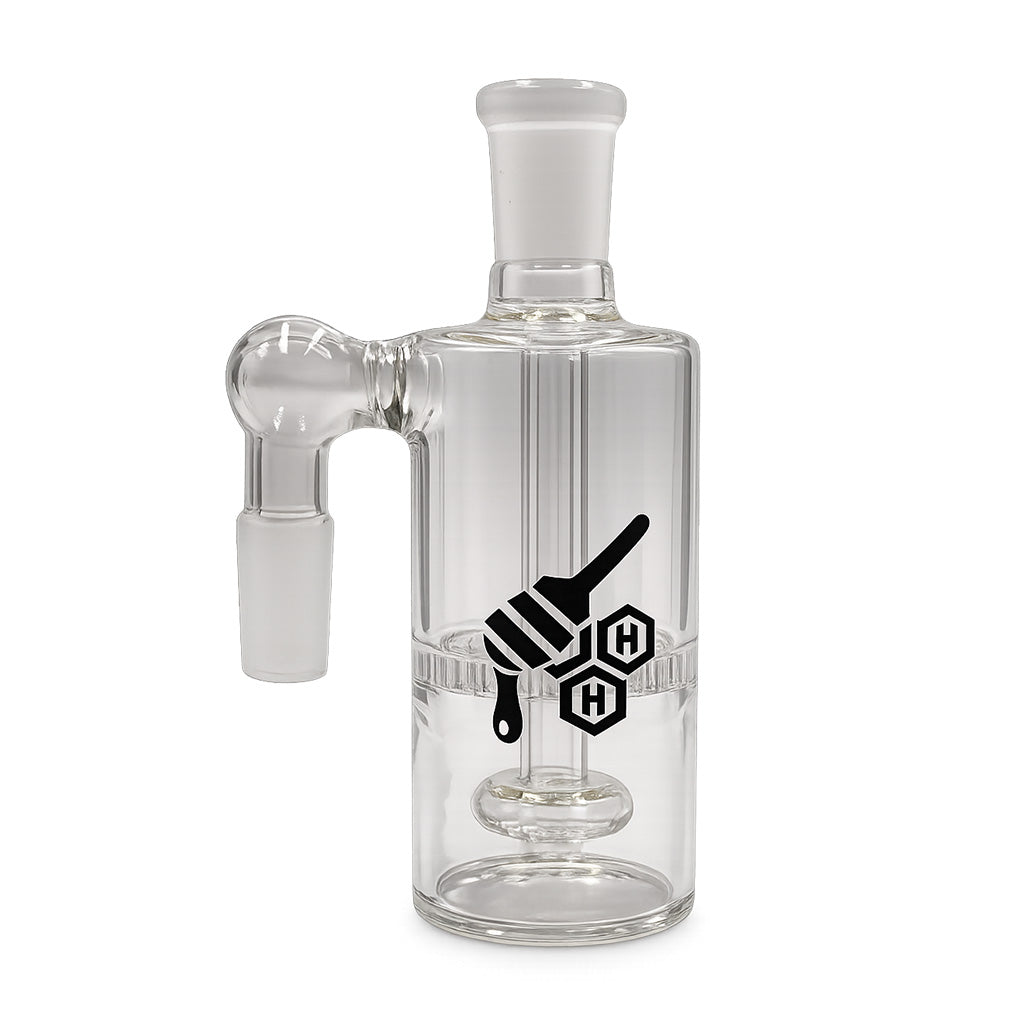 Honeybee Herb ~ CORE CYLINDER DOUBLE PERC GLASS ASH CATCHER