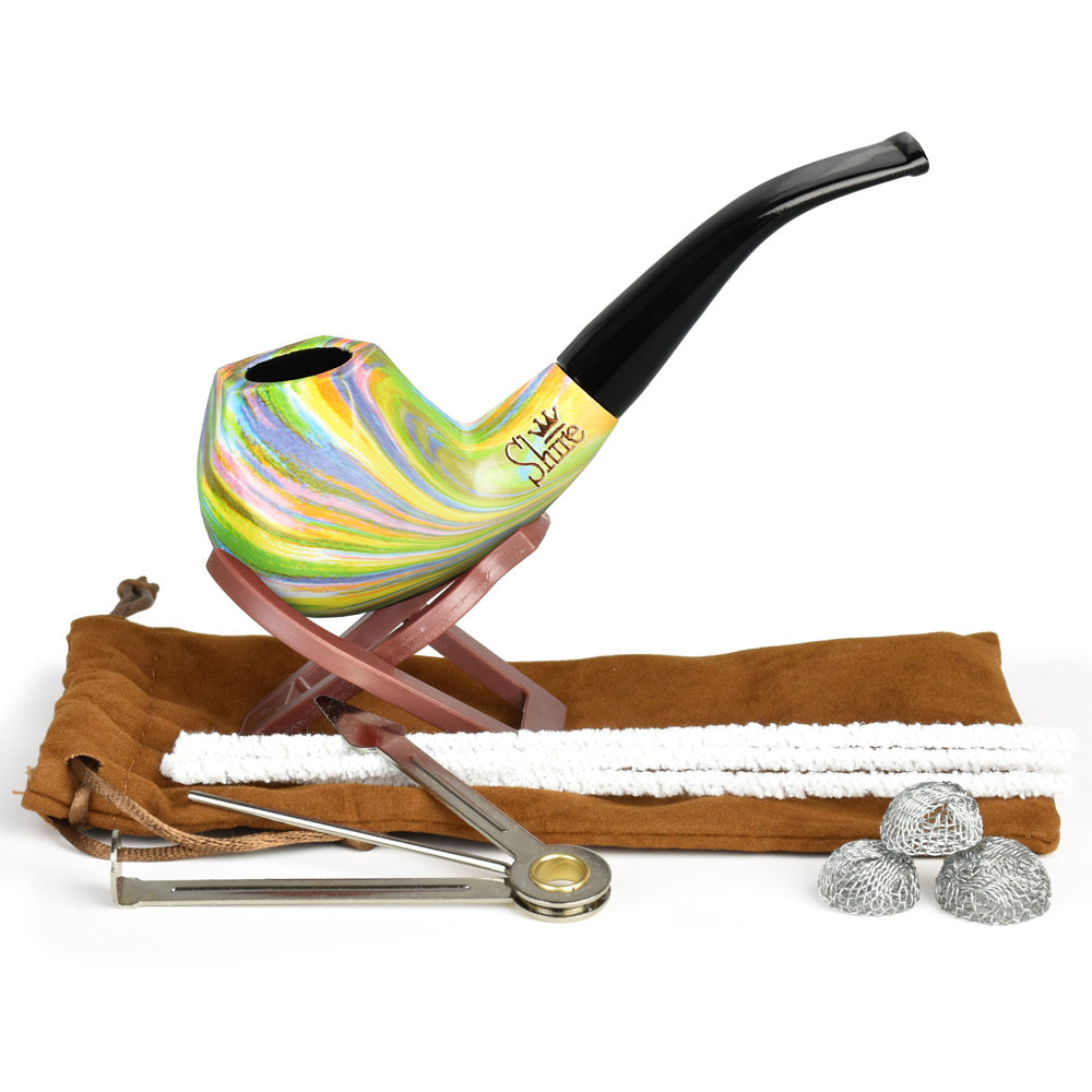 Pulsar ~ Shire Pipes The Sundog | Bent Apple Tapered Stem Rainbow Wood Pipe