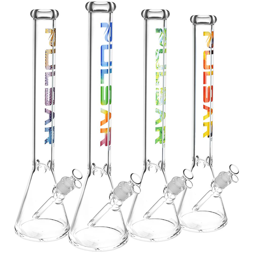 Pulsar ~ Illustrious Glass Beaker Water Pipe | 14mm F | Colors Vary