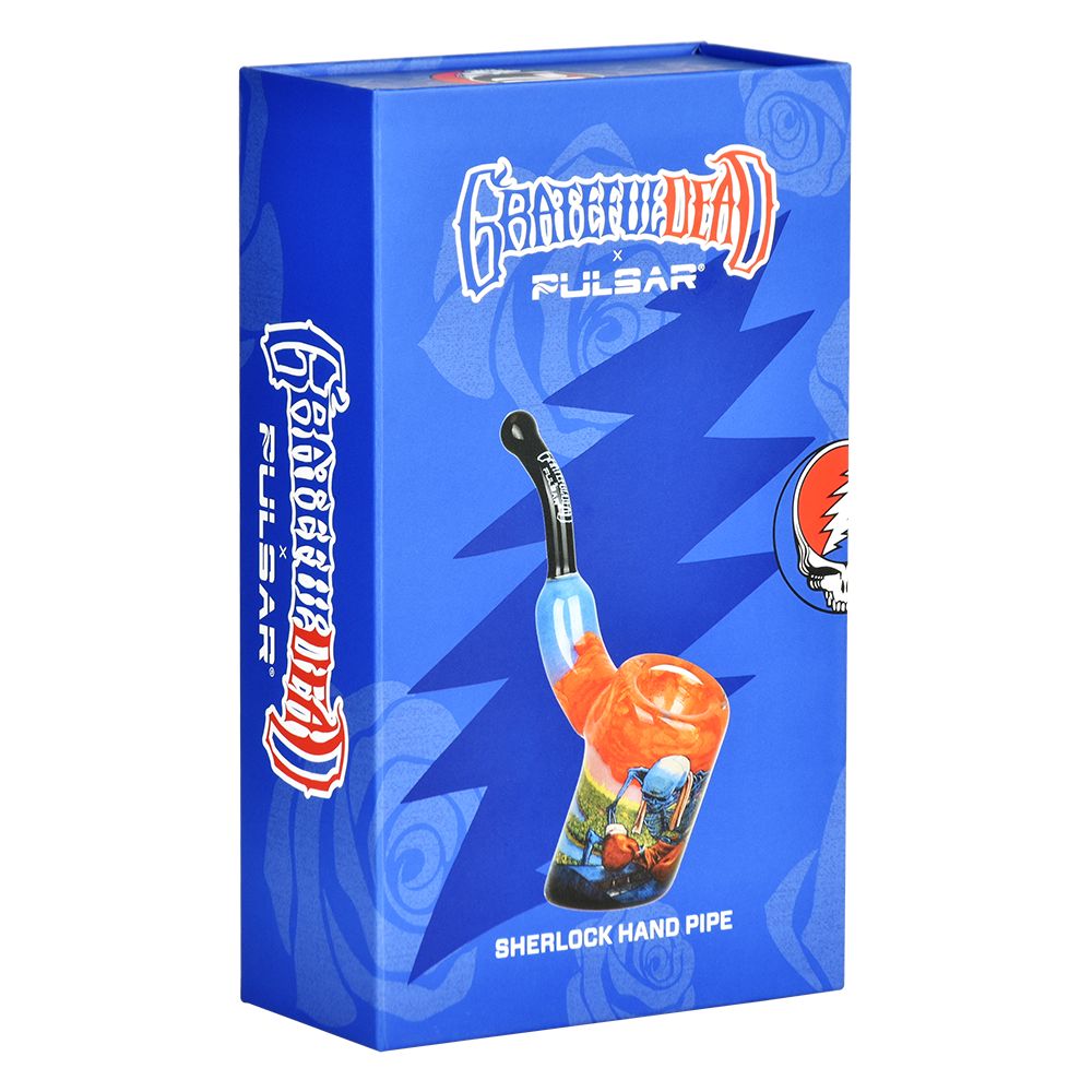 Pulsar ~ Grateful Dead x Pulsar Inside Print Bent Sherlock Pipe | 4"