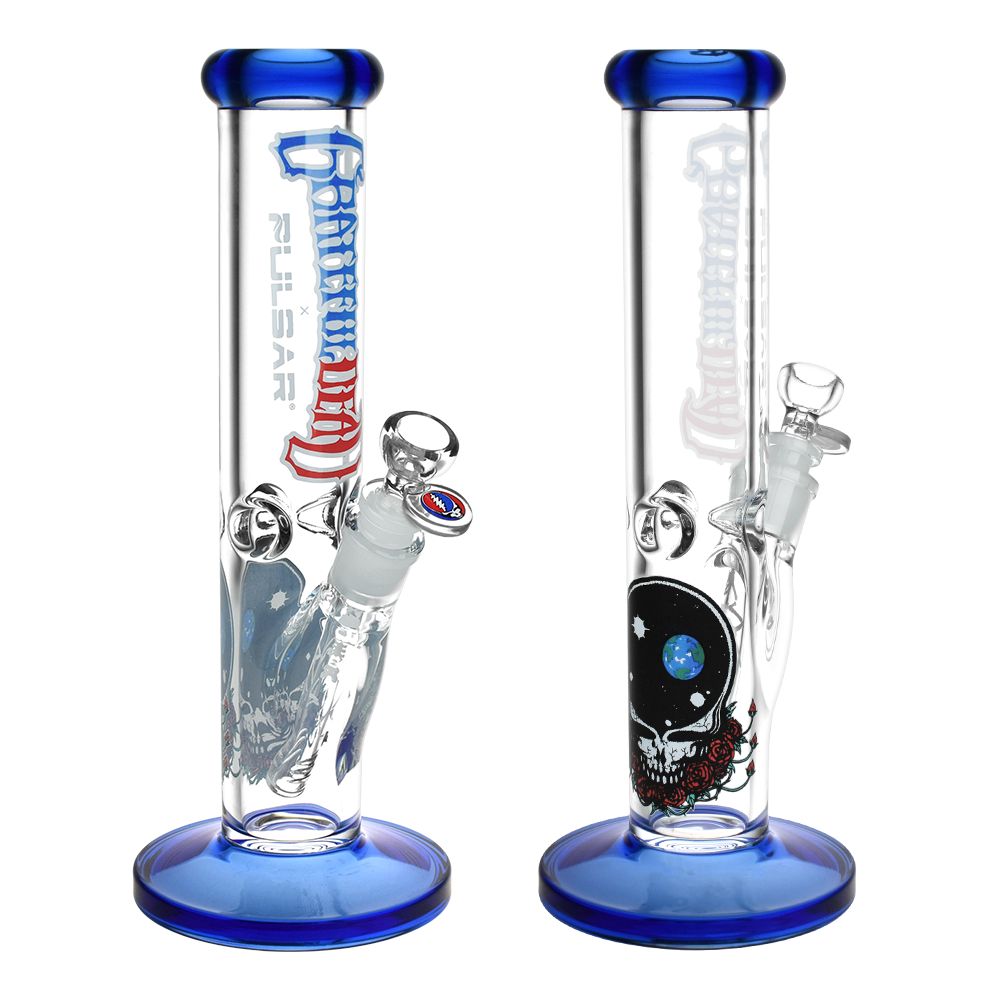 Pulsar ~ Grateful Dead x Pulsar Straight Tube Glass Bong - 11.75" / 14mm F