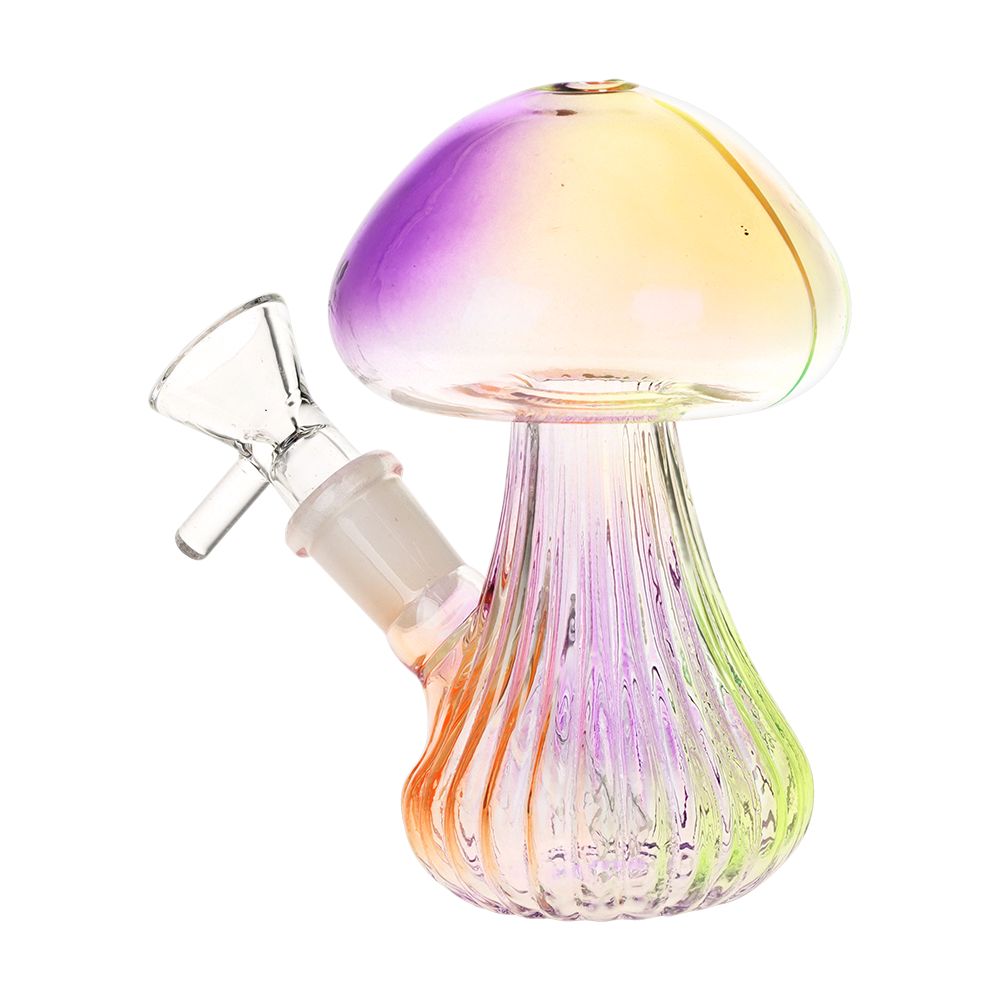 SeshGear ~ Electroplated Mushroom Glass Bubbler - 4.75" / 14mm F