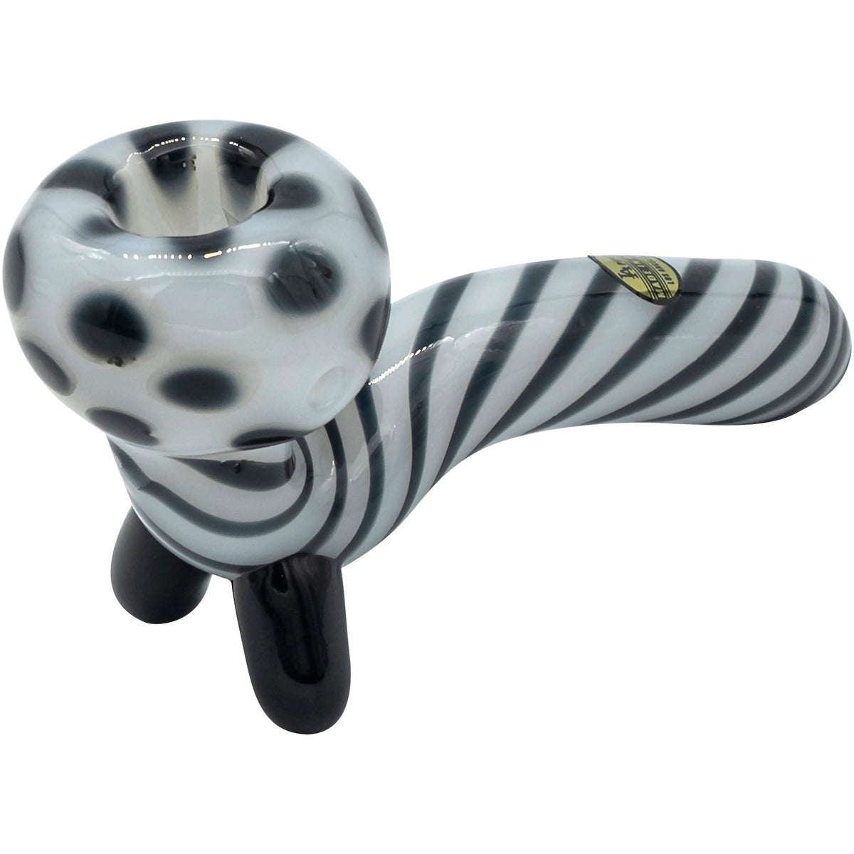 LA Pipes - Bone White Sitting Sherlock Glass Pipe