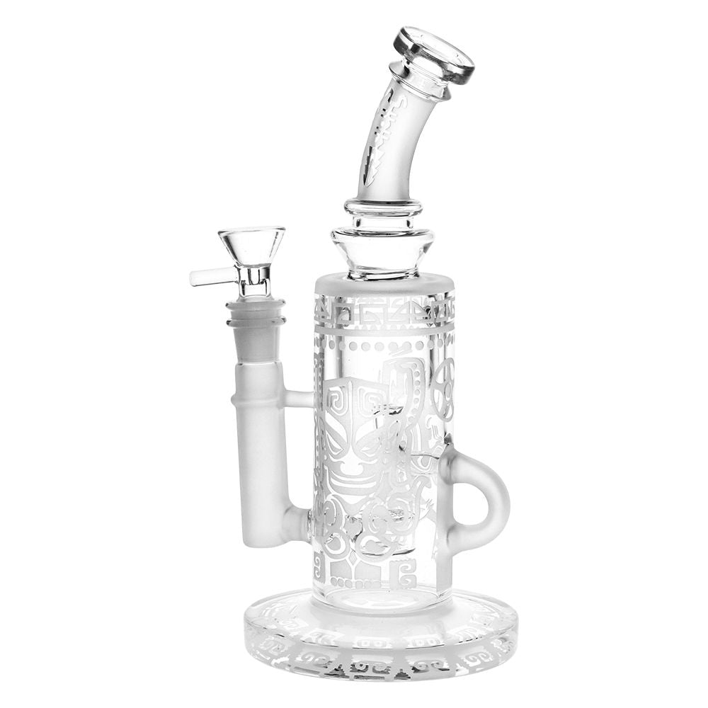 Pulsar ~ Ancient Designs Sandblasted Klein Recycler Glass Water Pipe - 9" / 14mm F