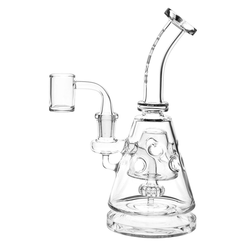 Pulsar ~ Bent Neck Pyramid Glass Dab Rig - 8" / 14mm F