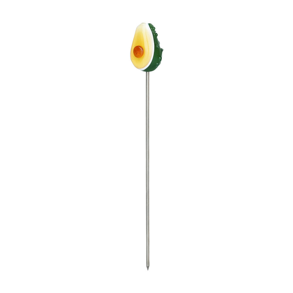 Pulsar ~ Fruit Series Avocado Gold Herb Pipe Glow Duo - 10" / 14mm F