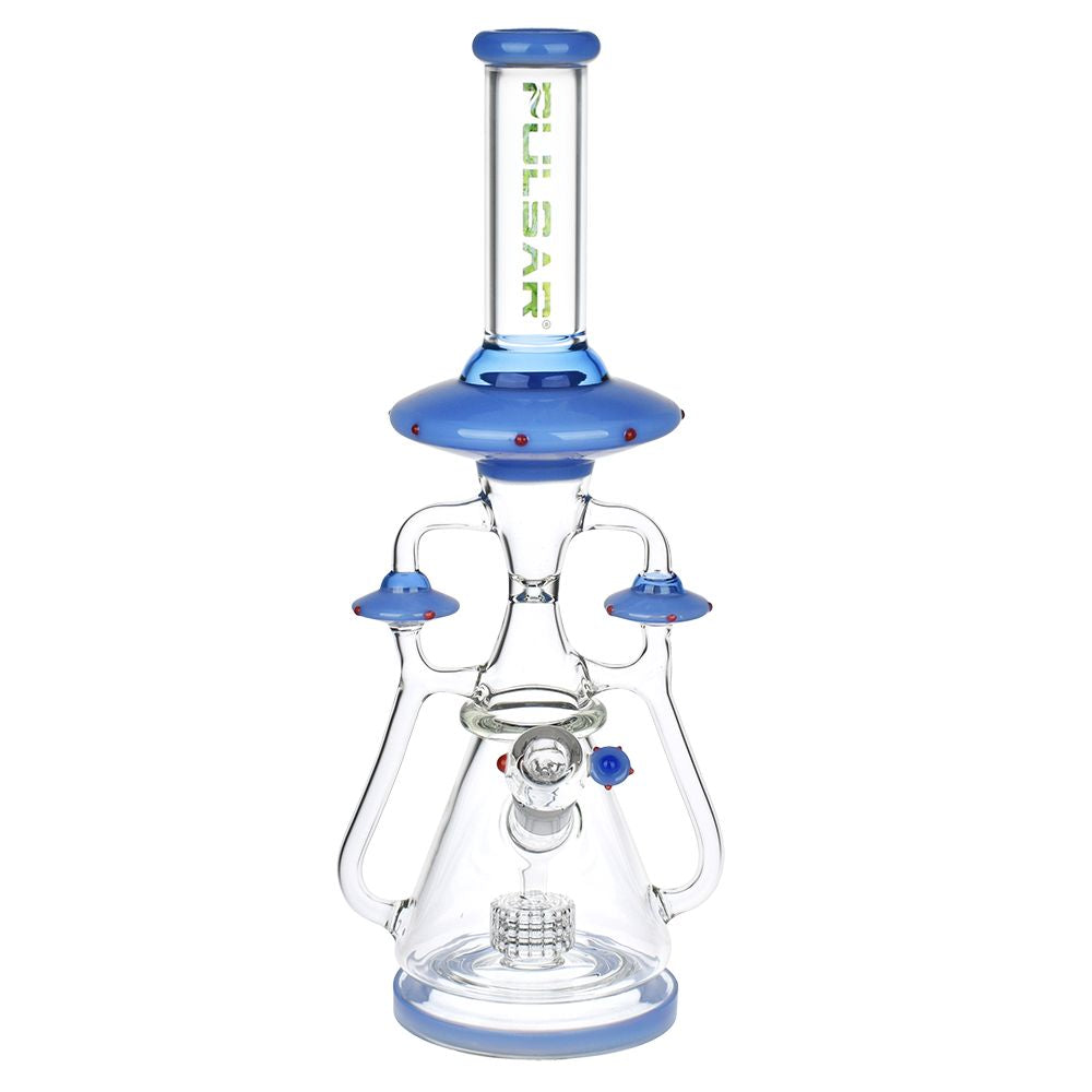 Pulsar ~ Far-Out Visitors Recycler Glass Water Pipe | 17.25" | 19mm F