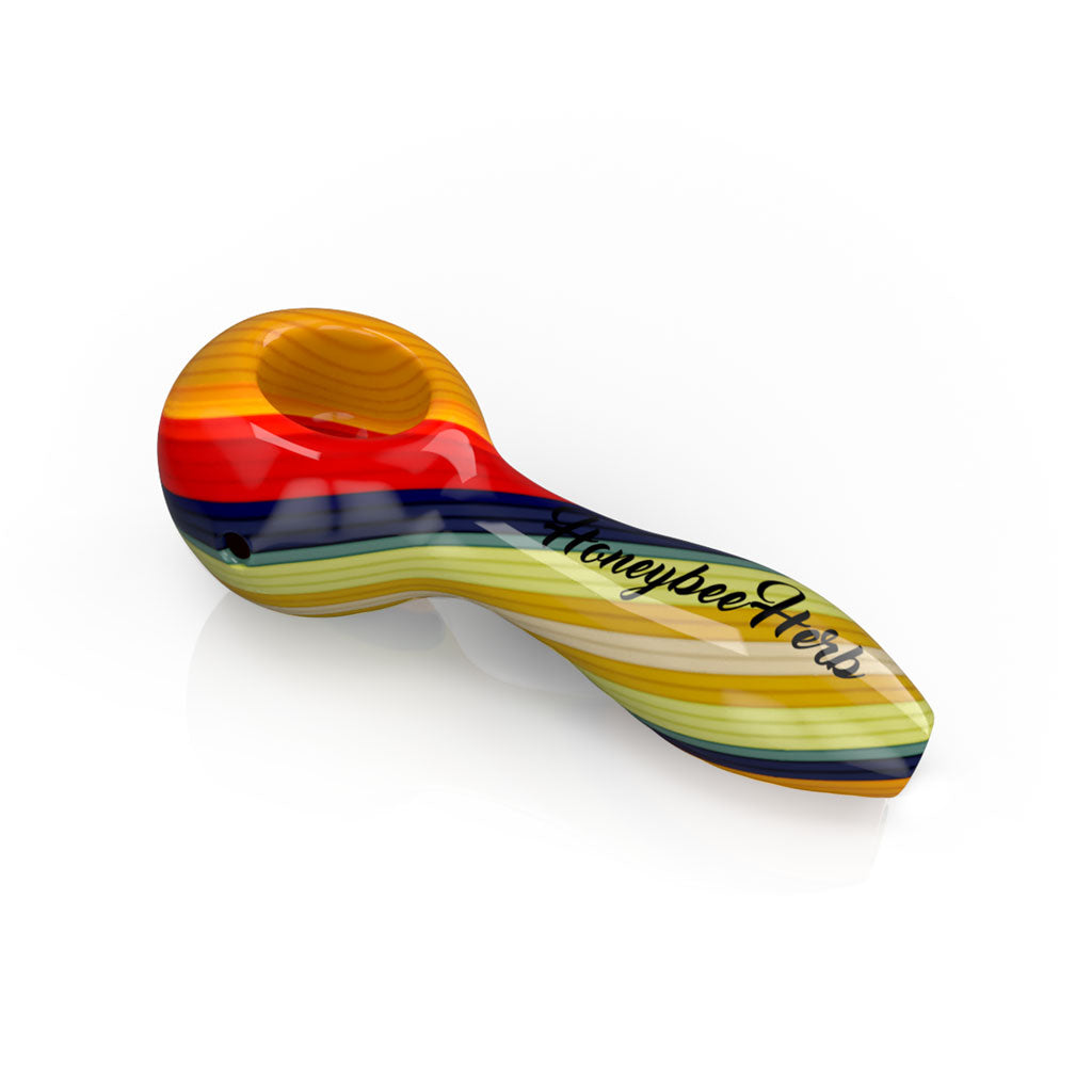 Honeybee Herb ~ Vibrant  Linework Twist Spoon Pipe