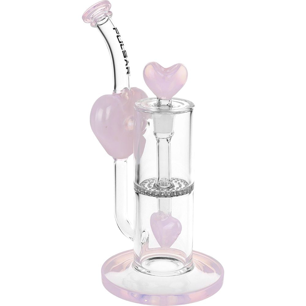 Pulsar ~ Hearts on Hearts Recycler Water Pipe - 8.25" / 14mm F