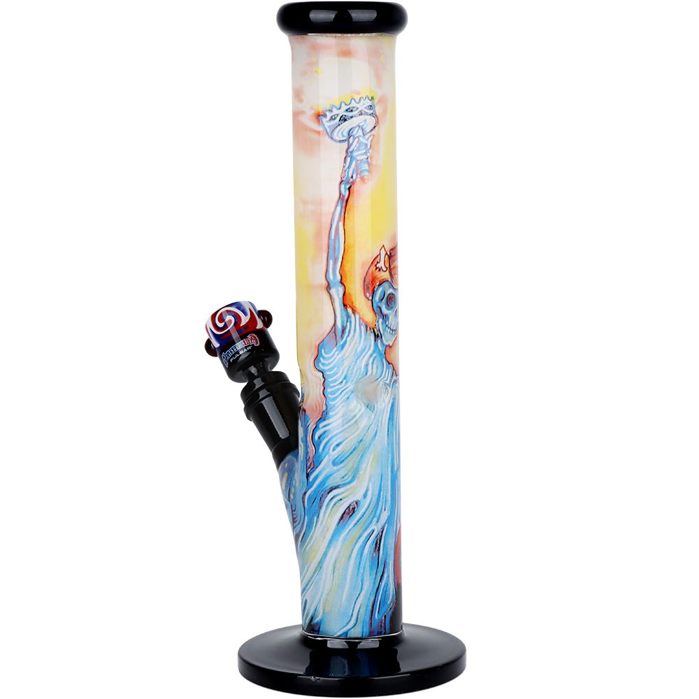 Pulsar ~ The Grateful Dead x Pulsar Inside Print Straight Tube Glass Water Pipe | 11.25" | 14mm F