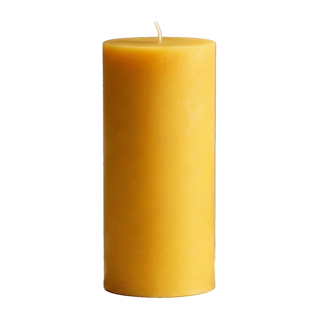 3x7 Inch Yellow Beeswax Pillar Candle