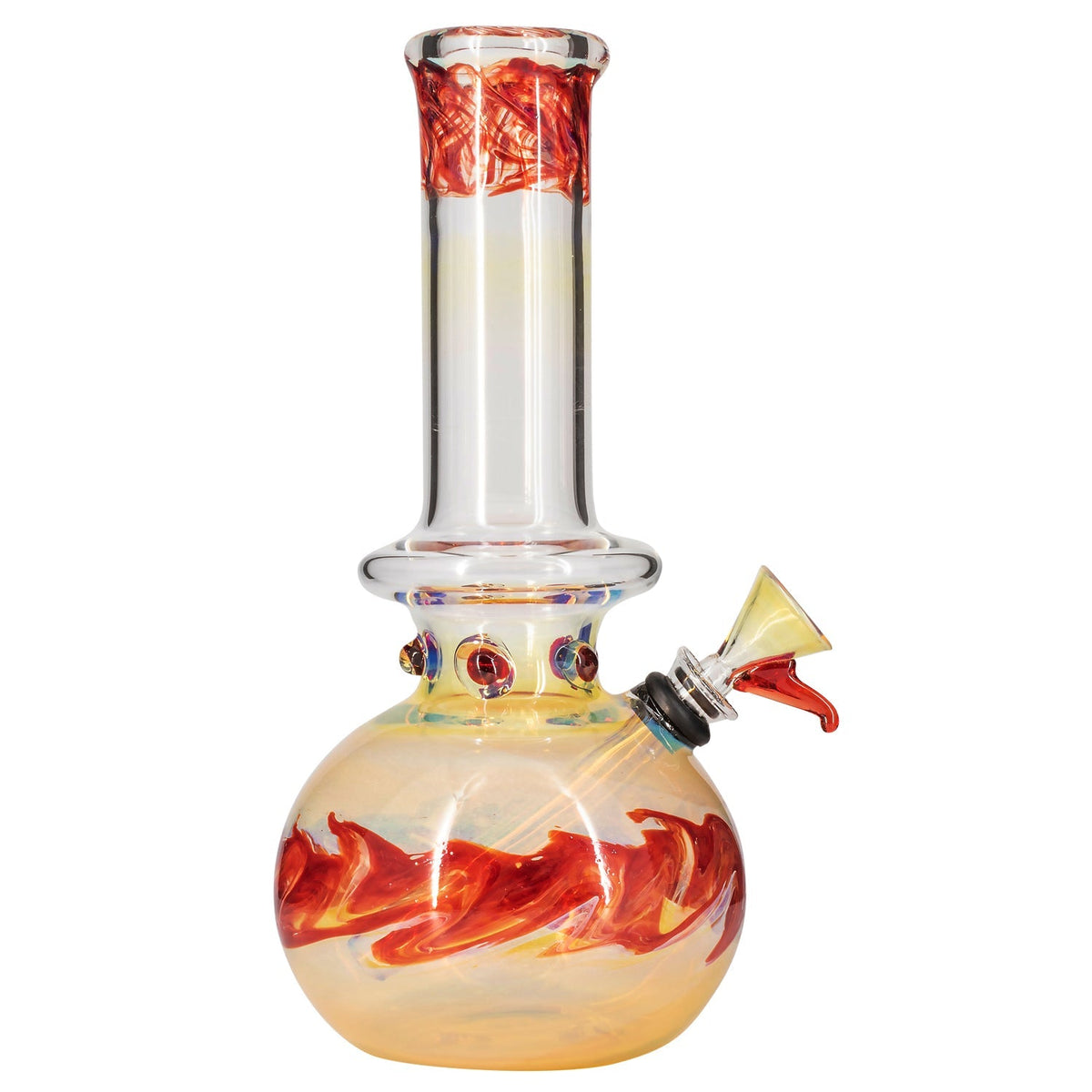 LA Pipes - Time Traveler Silver Fumed Pull-Stem Bubble Bong 8"