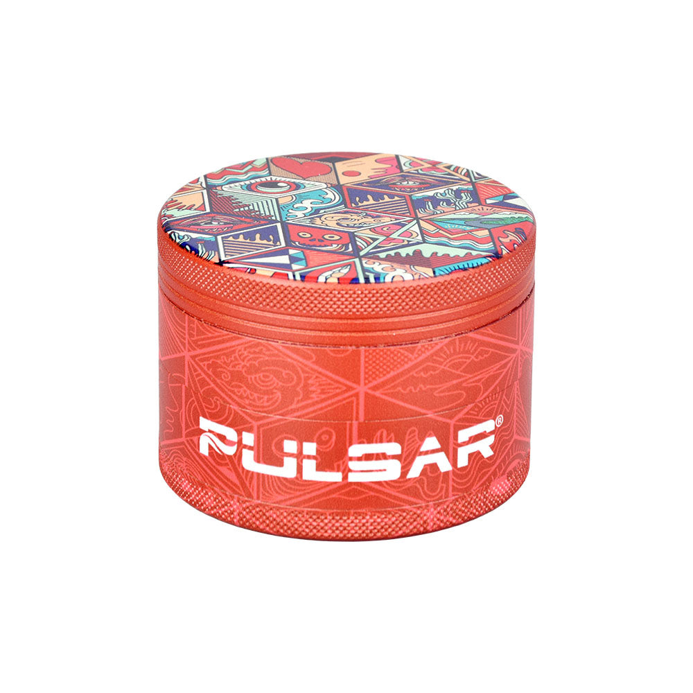 Pulsar ~ Design Series Grinder with Side Art - Symbolic Tiles / 4pc / 2.5"