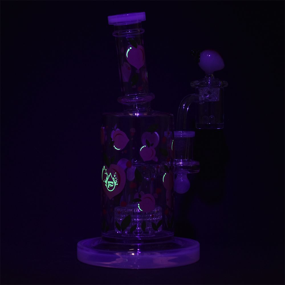Pulsar ~ Fruit Series Peaches & Cream Glow in The Dark Dab Rig Kit - 8" / 14mm F
