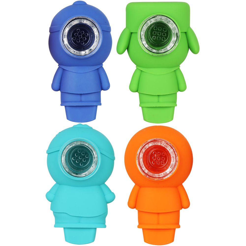 'South Park"  Silicone Hand Pipes 4CT BUNDLE - 3"