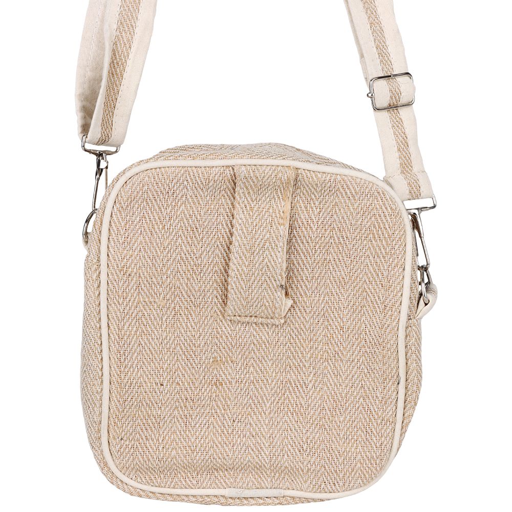 Himalayan Hemp Neutral Shoulder Bag - 8" x 7.5"