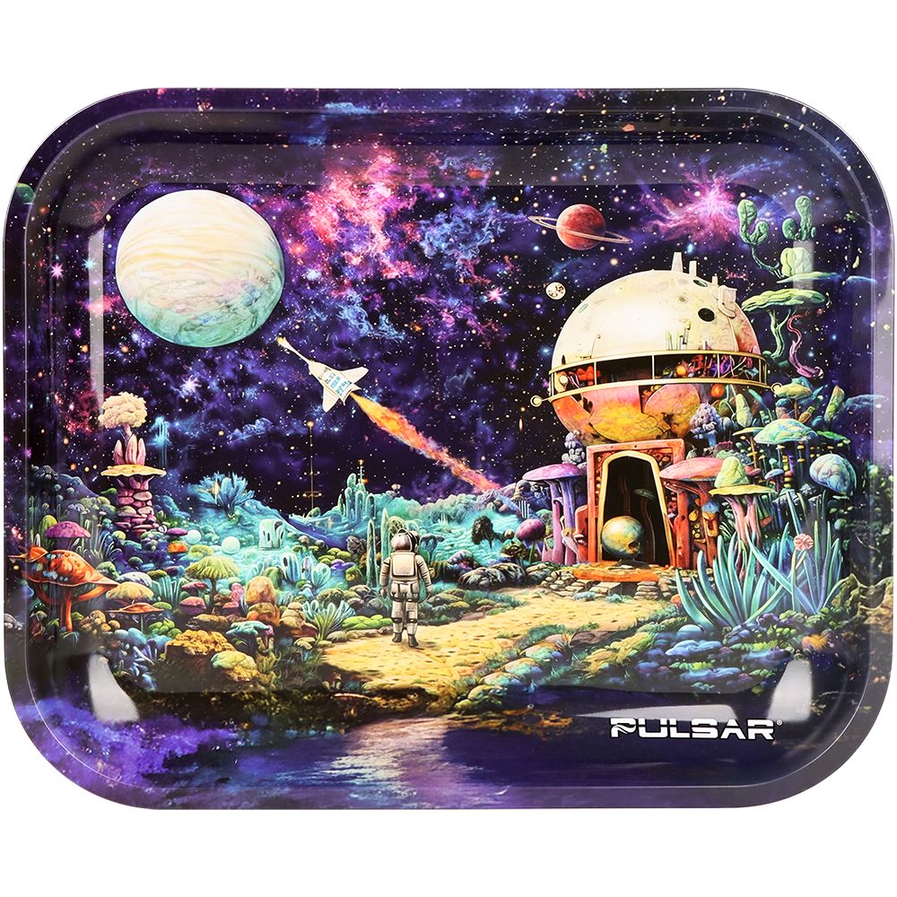 Pulsar ~ Metal Rolling Tray - Space Base / 13"x 11"