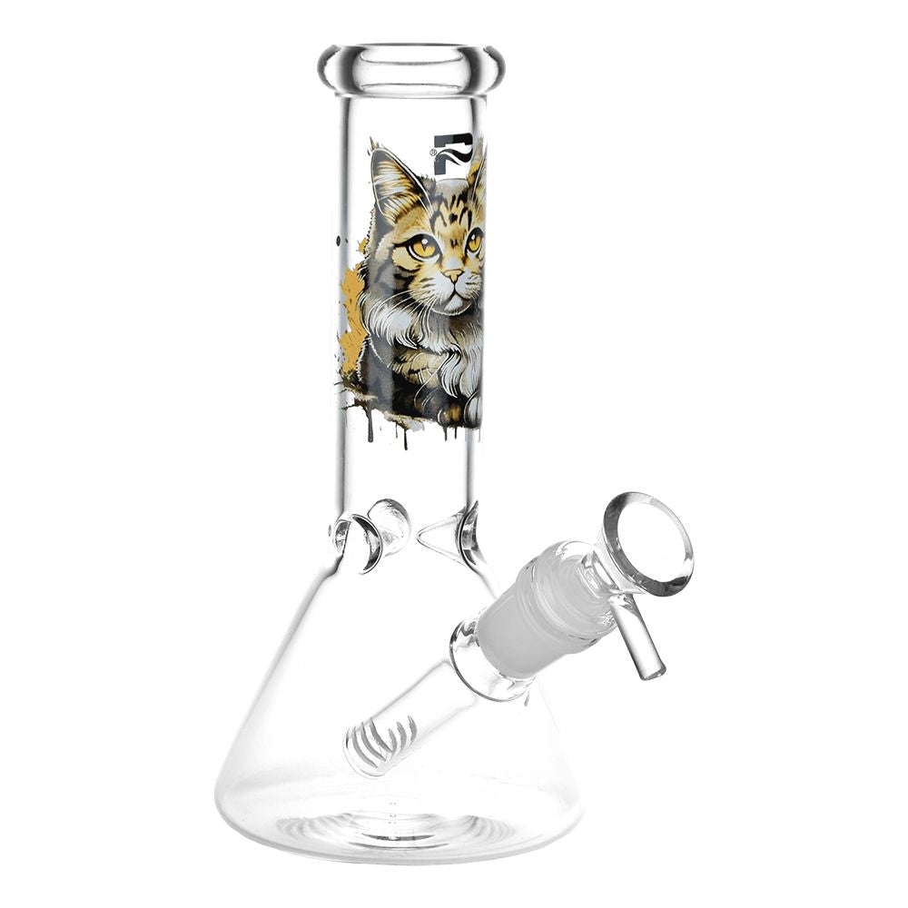 Pulsar ~ Majestic Cat Glass Water Pipe - 7.75" / 14mm F