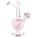 Pulsar ~ Double Kiss Heart Glass Water Pipe - 11" / 14mm F
