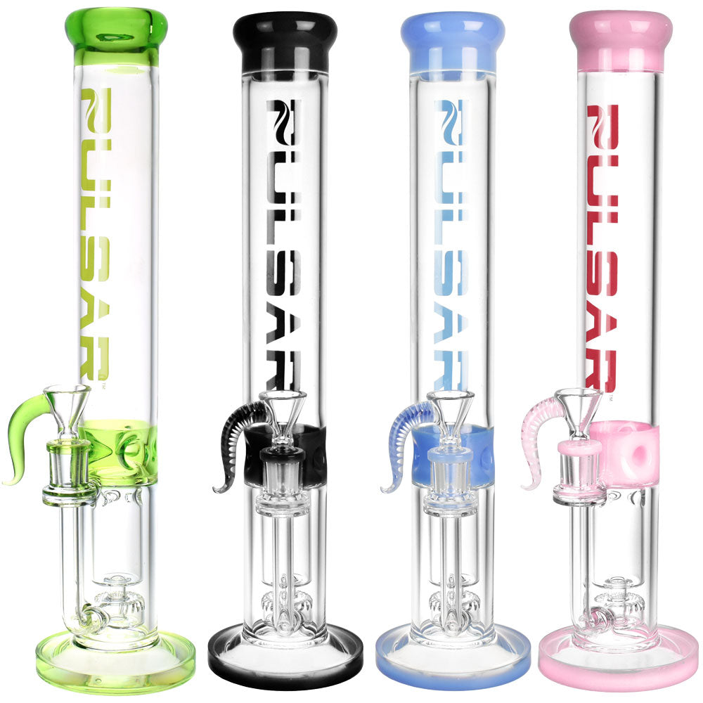 Pulsar ~ Recycler Tube Water Pipe - 15"/14mm F/Colors Vary