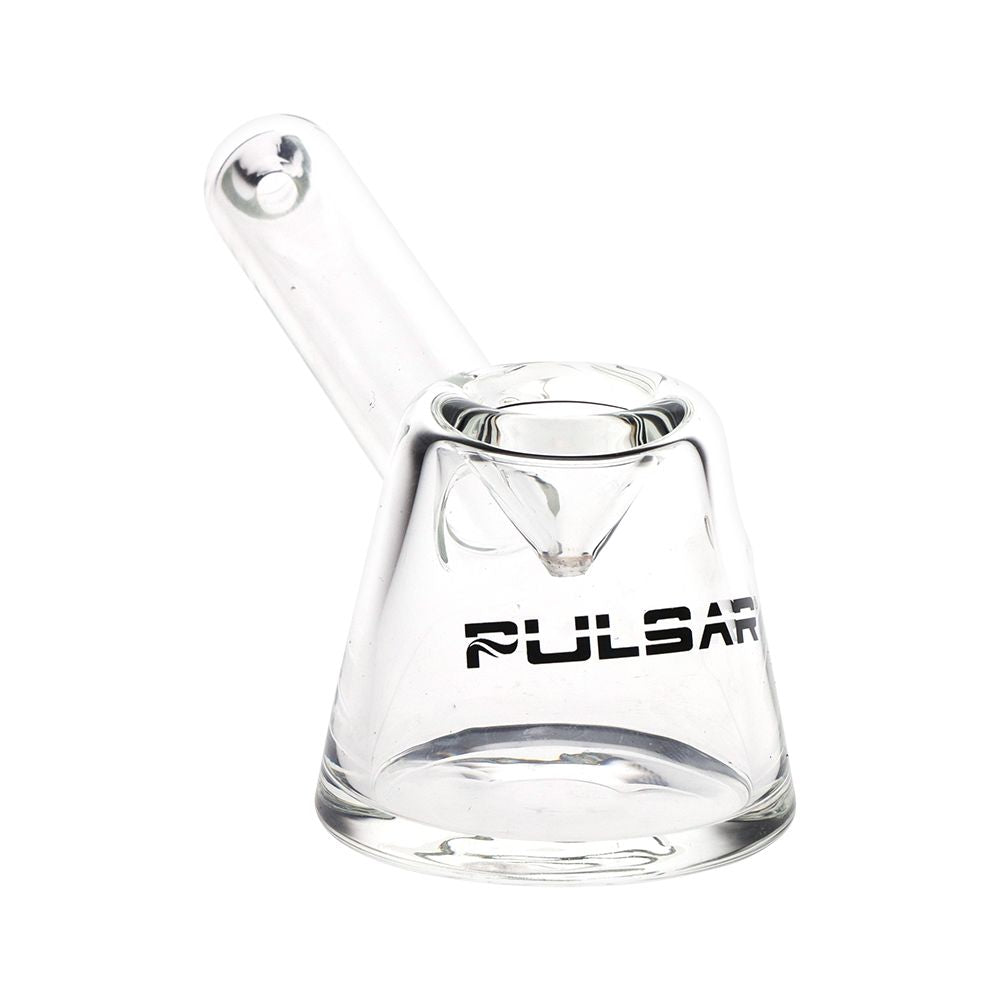 Pulsar ~ Slant Neck Beaker Glass Water Pipe Zippered Case Travel Kit - 7" / Clear