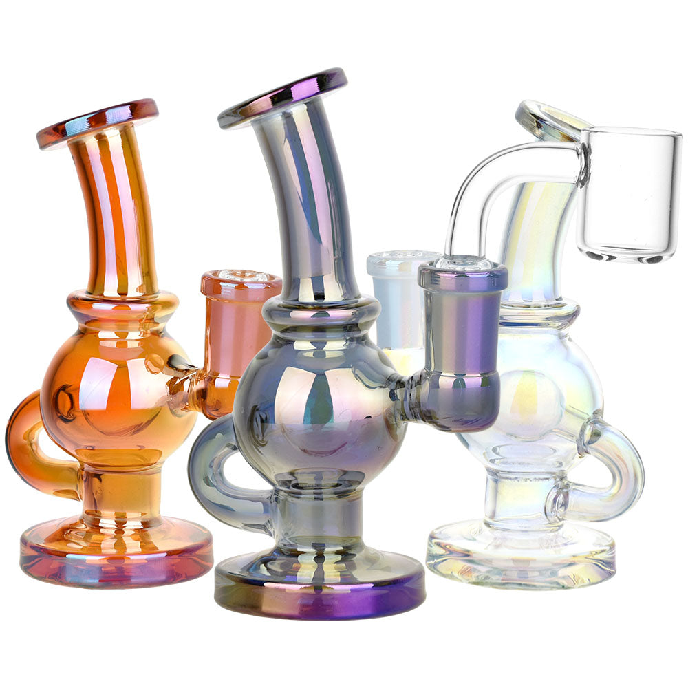 Pulsar ~ Visible Spectrum Electroplated Glass Ball Rig - 4.75" / 14mm F / Colors Vary