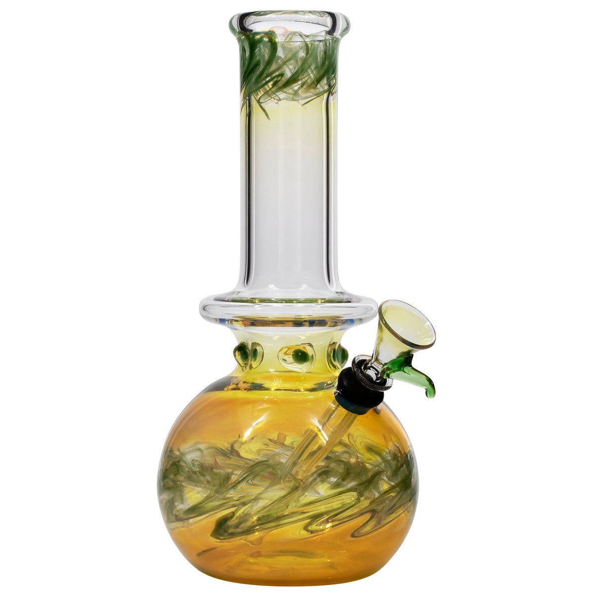 LA Pipes - Time Traveler Silver Fumed Pull-Stem Bubble Bong 8"