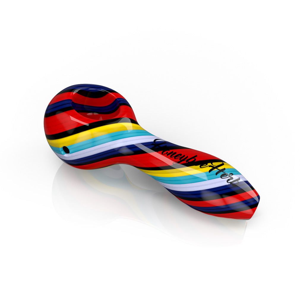 Honeybee Herb ~ Colorburst Linework Spoon Pipe