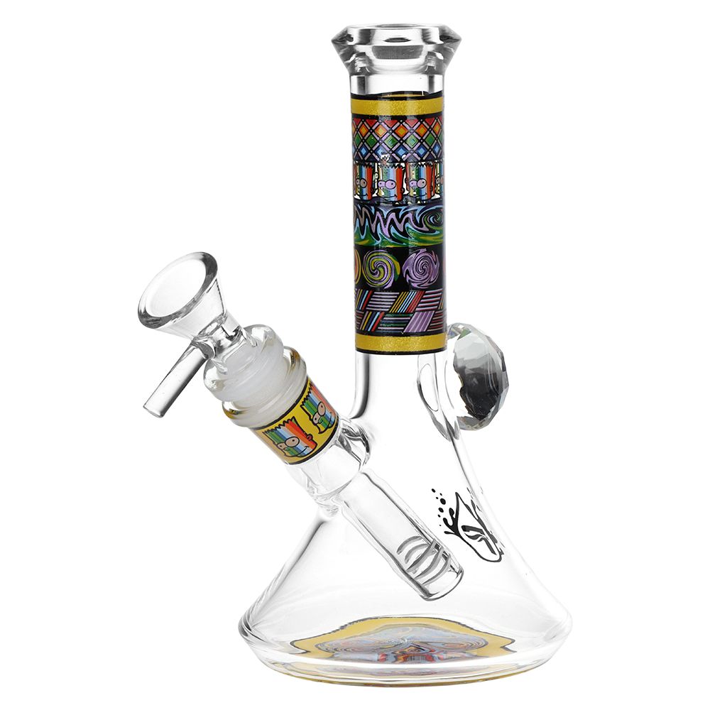 Pulsar ~ Mosaic Bart Wag Glass Water Pipe - 6.75" / 14mm F / Colors Vary